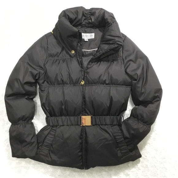 ANDREW MARC Brown Puffer Down Jacket Belted Sz XS - Picture 3 of 8